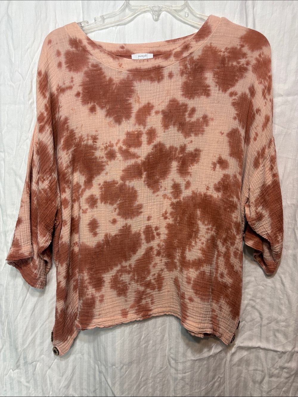 Barely There Rusty Pink Tie-Dye Relaxed Women's Top